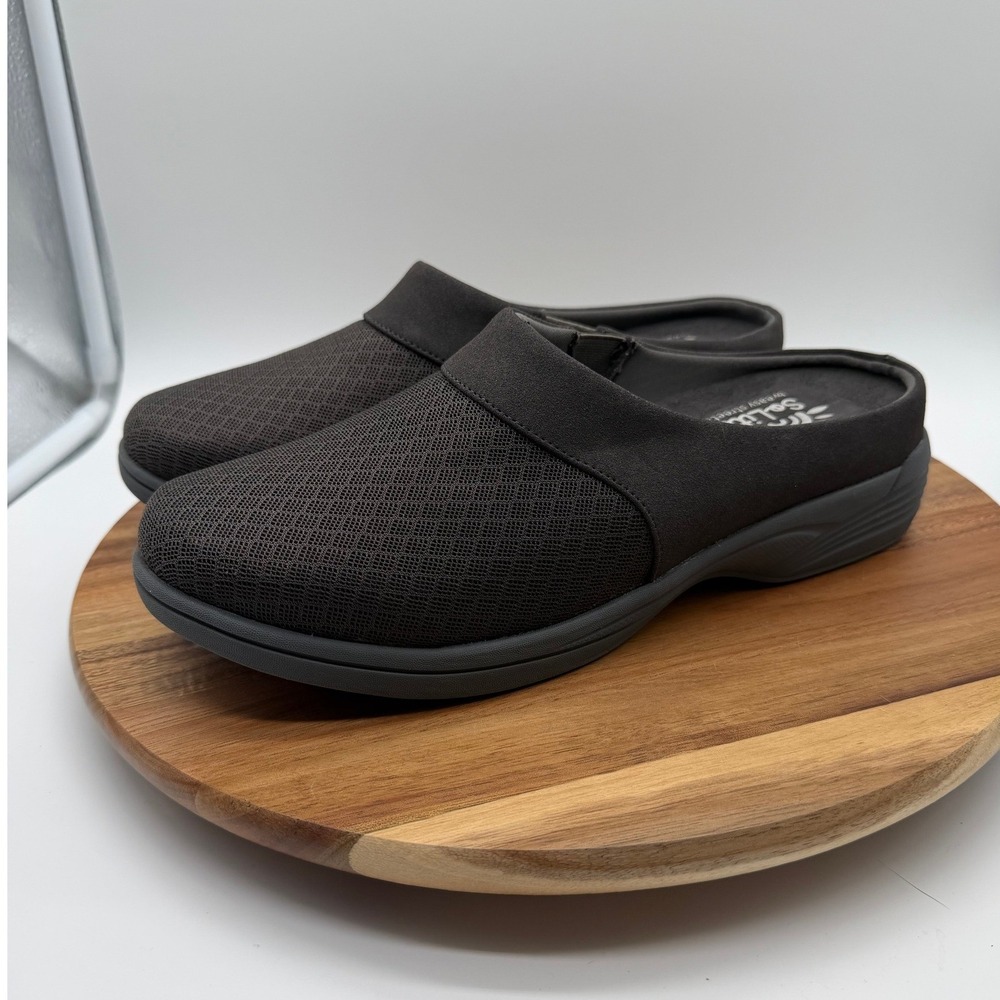 Easy Street SoLite Lite n Up Mules Women's 7.5 WW Dark Gray‎ Comfort Clogs 0924